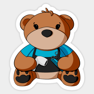 Hairdresser Teddy Bear Sticker
